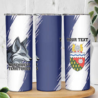 Personalized Canada Northwest Territories Skinny Tumbler White Fox Grunge Stylized