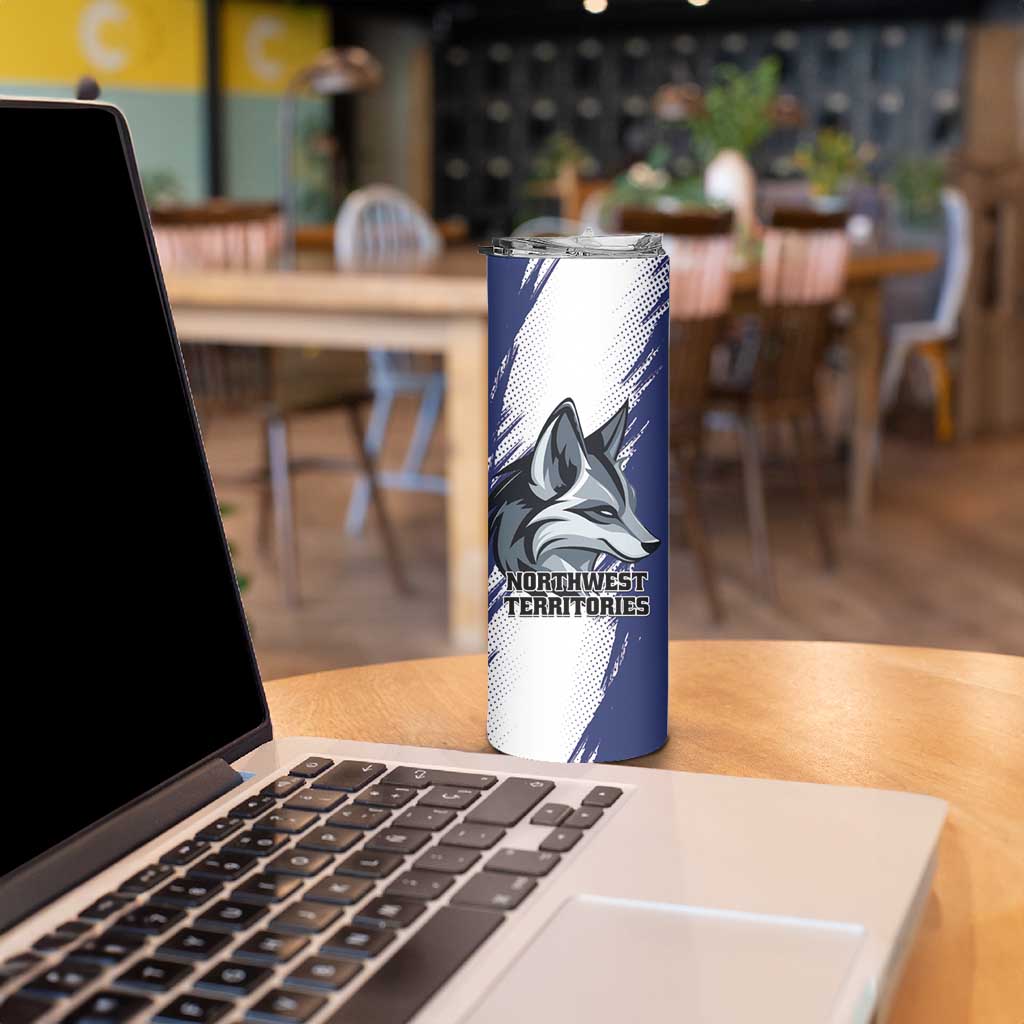 Personalized Canada Northwest Territories Skinny Tumbler White Fox Grunge Stylized