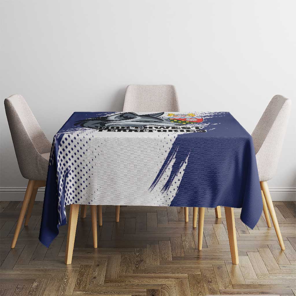 Canada Northwest Territories Tablecloth White Fox Grunge Stylized