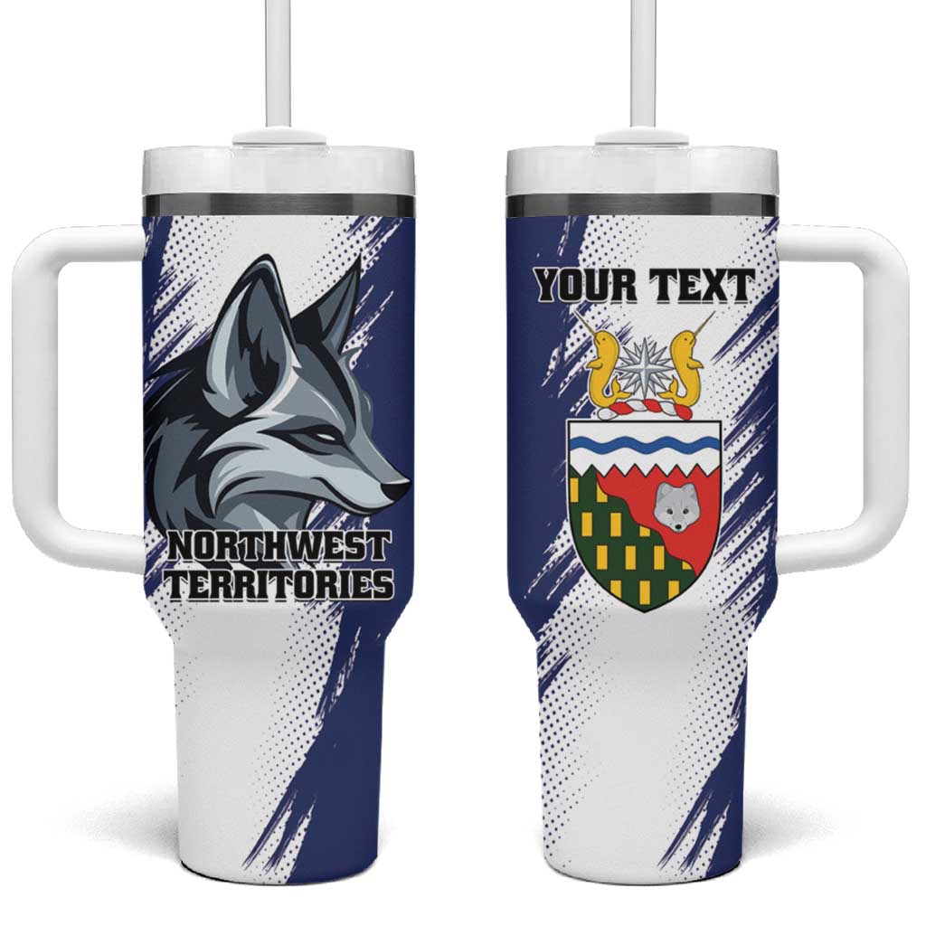 Personalized Canada Northwest Territories Tumbler With Handle White Fox Grunge Stylized