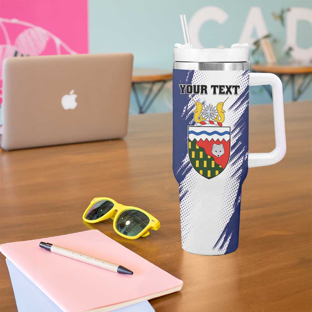 Personalized Canada Northwest Territories Tumbler With Handle White Fox Grunge Stylized