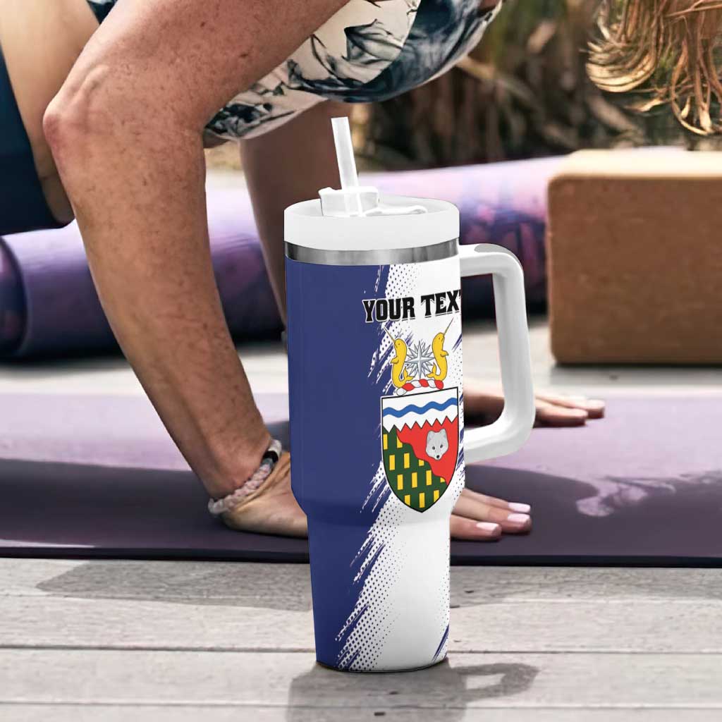 Personalized Canada Northwest Territories Tumbler With Handle White Fox Grunge Stylized