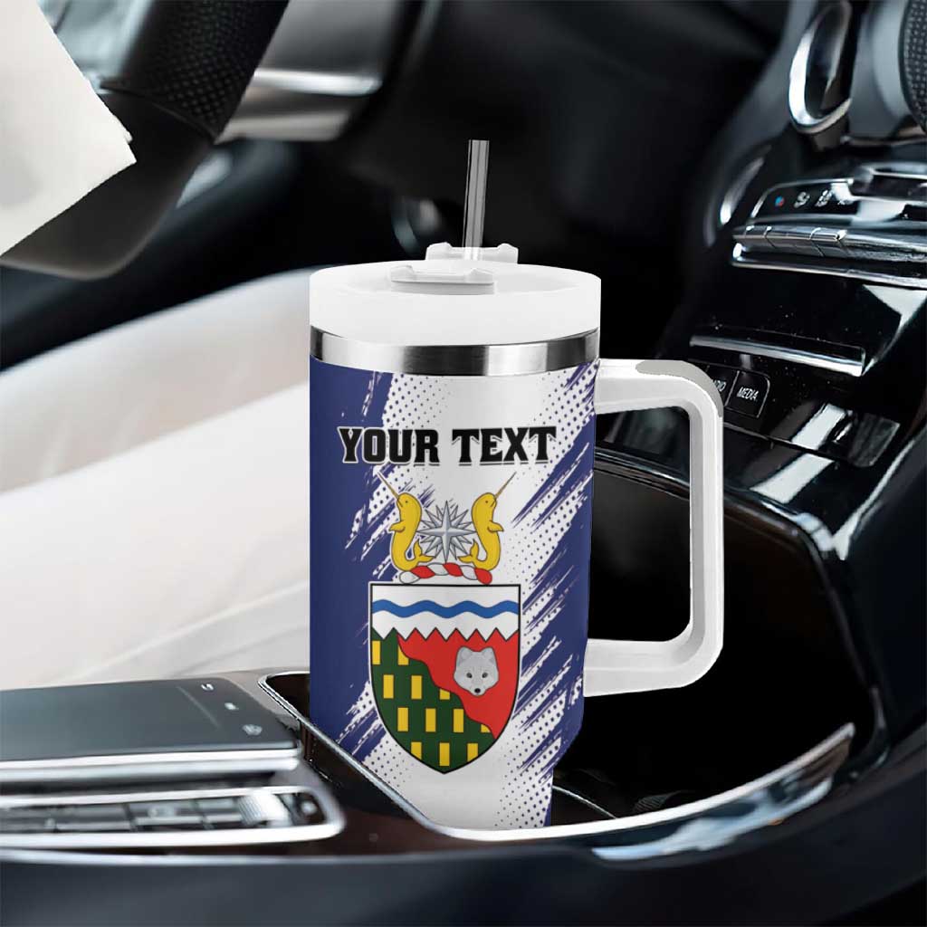 Personalized Canada Northwest Territories Tumbler With Handle White Fox Grunge Stylized