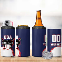 Custom USA 2025 Baseball 4 in 1 Can Cooler Tumbler United States Team For Glory