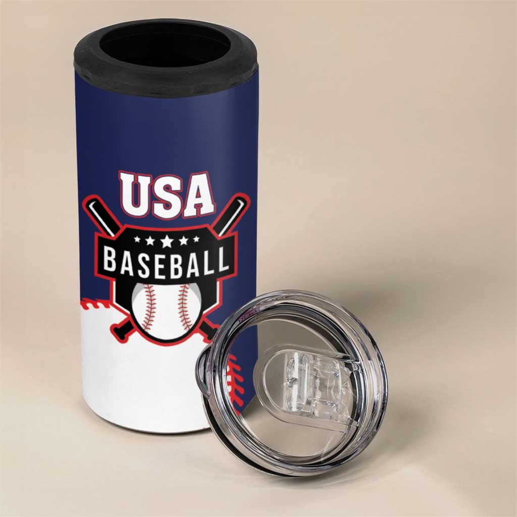 Custom USA 2025 Baseball 4 in 1 Can Cooler Tumbler United States Team For Glory