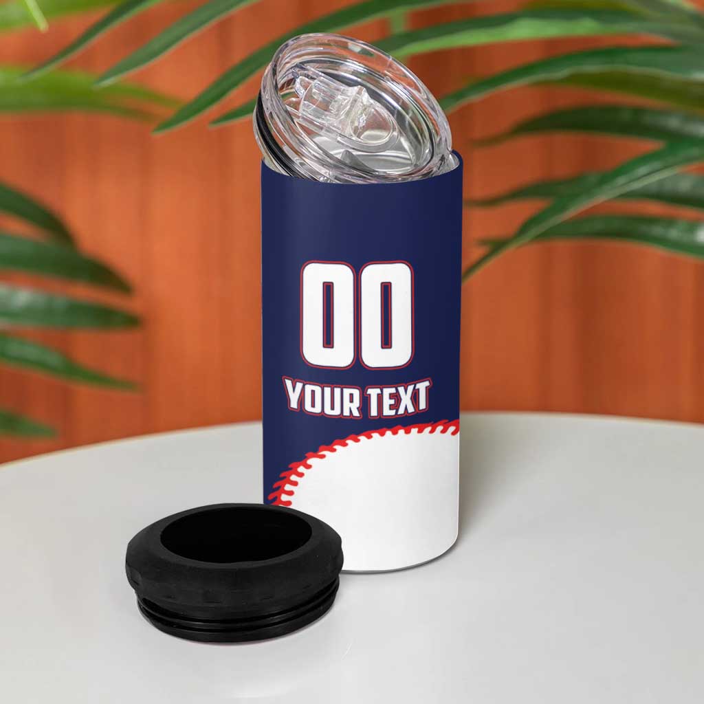Custom USA 2025 Baseball 4 in 1 Can Cooler Tumbler United States Team For Glory