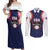 Custom USA 2025 Baseball Couples Matching Off Shoulder Maxi Dress and Long Sleeve Button Shirt United States Team For Glory