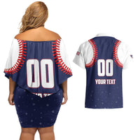 Custom USA 2025 Baseball Couples Matching Off Shoulder Short Dress and Hawaiian Shirt United States Team For Glory