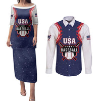 Custom USA 2025 Baseball Couples Matching Puletasi and Long Sleeve Button Shirt United States Team For Glory