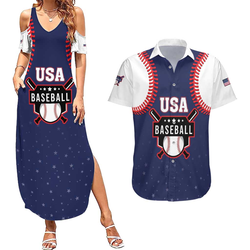 Custom USA 2025 Baseball Couples Matching Summer Maxi Dress and Hawaiian Shirt United States Team For Glory
