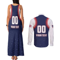 Custom USA 2025 Baseball Couples Matching Tank Maxi Dress and Long Sleeve Button Shirt United States Team For Glory