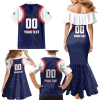Custom USA 2025 Baseball Family Matching Mermaid Dress and Hawaiian Shirt United States Team For Glory