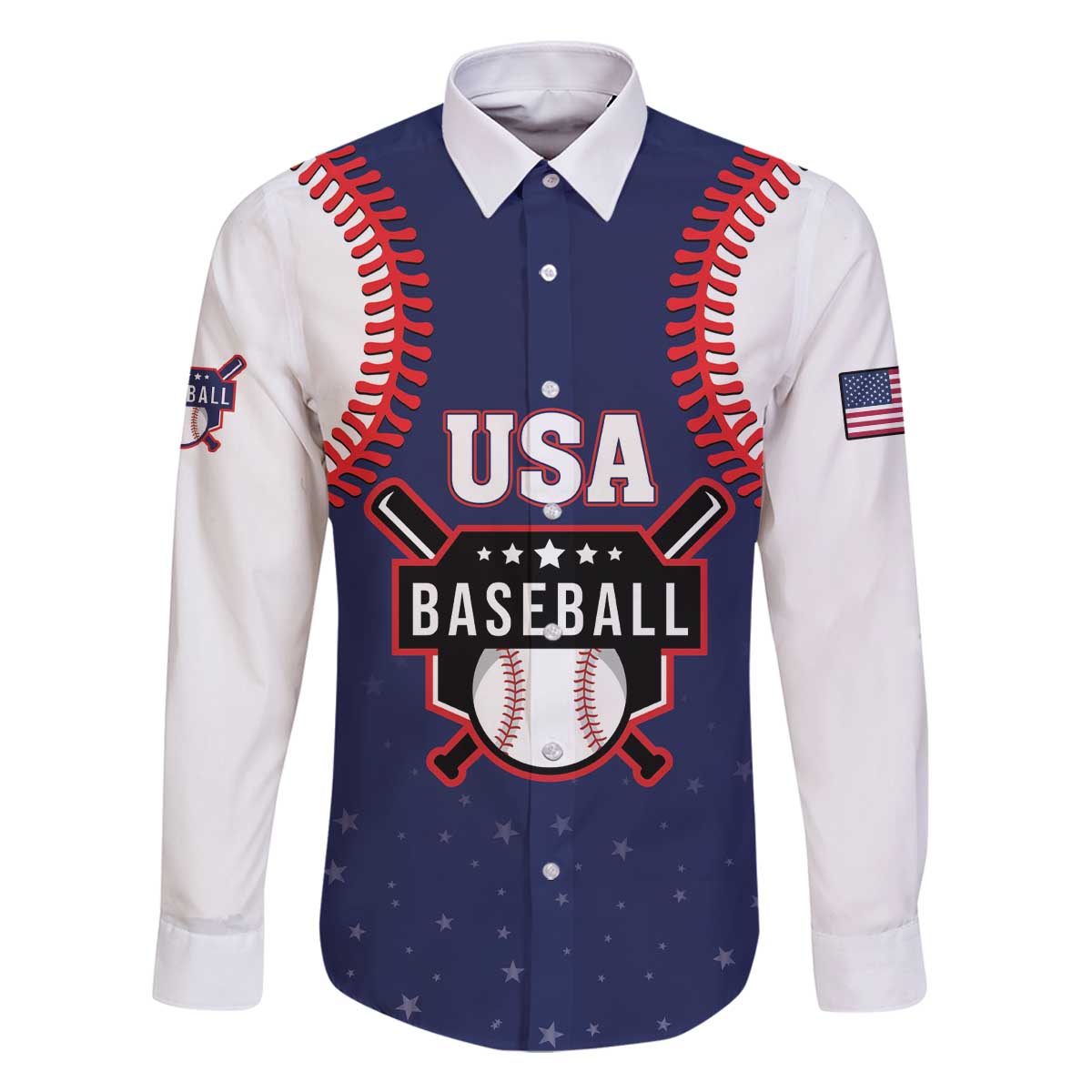 Custom USA 2025 Baseball Family Matching Off The Shoulder Long Sleeve Dress and Hawaiian Shirt United States Team For Glory