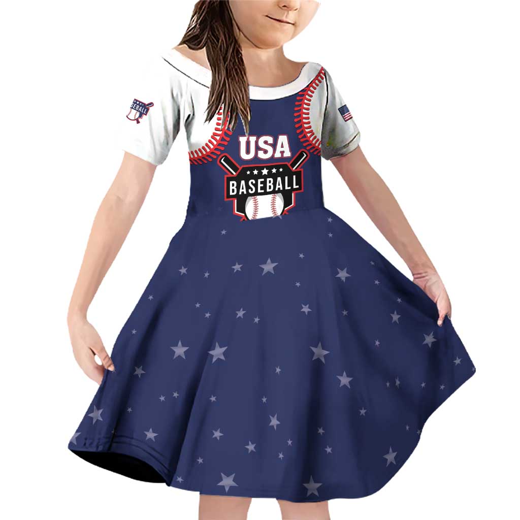 Custom USA 2025 Baseball Family Matching Off Shoulder Short Dress and Hawaiian Shirt United States Team For Glory