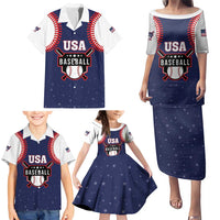 Custom USA 2025 Baseball Family Matching Puletasi and Hawaiian Shirt United States Team For Glory