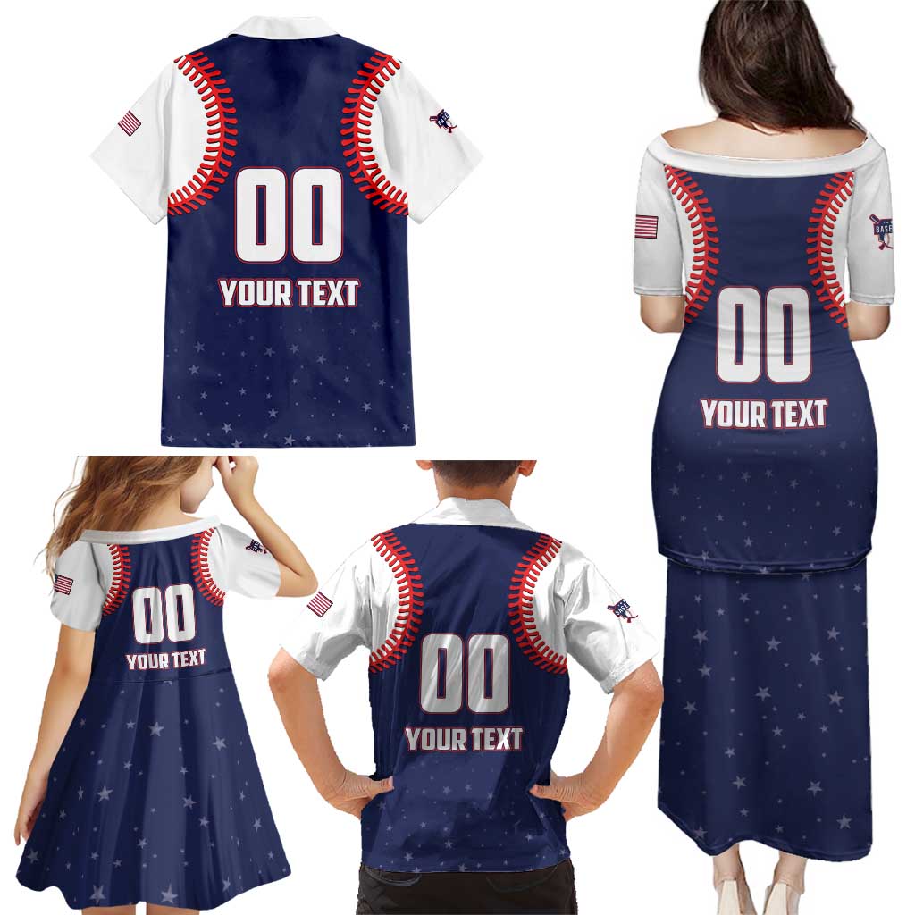 Custom USA 2025 Baseball Family Matching Puletasi and Hawaiian Shirt United States Team For Glory