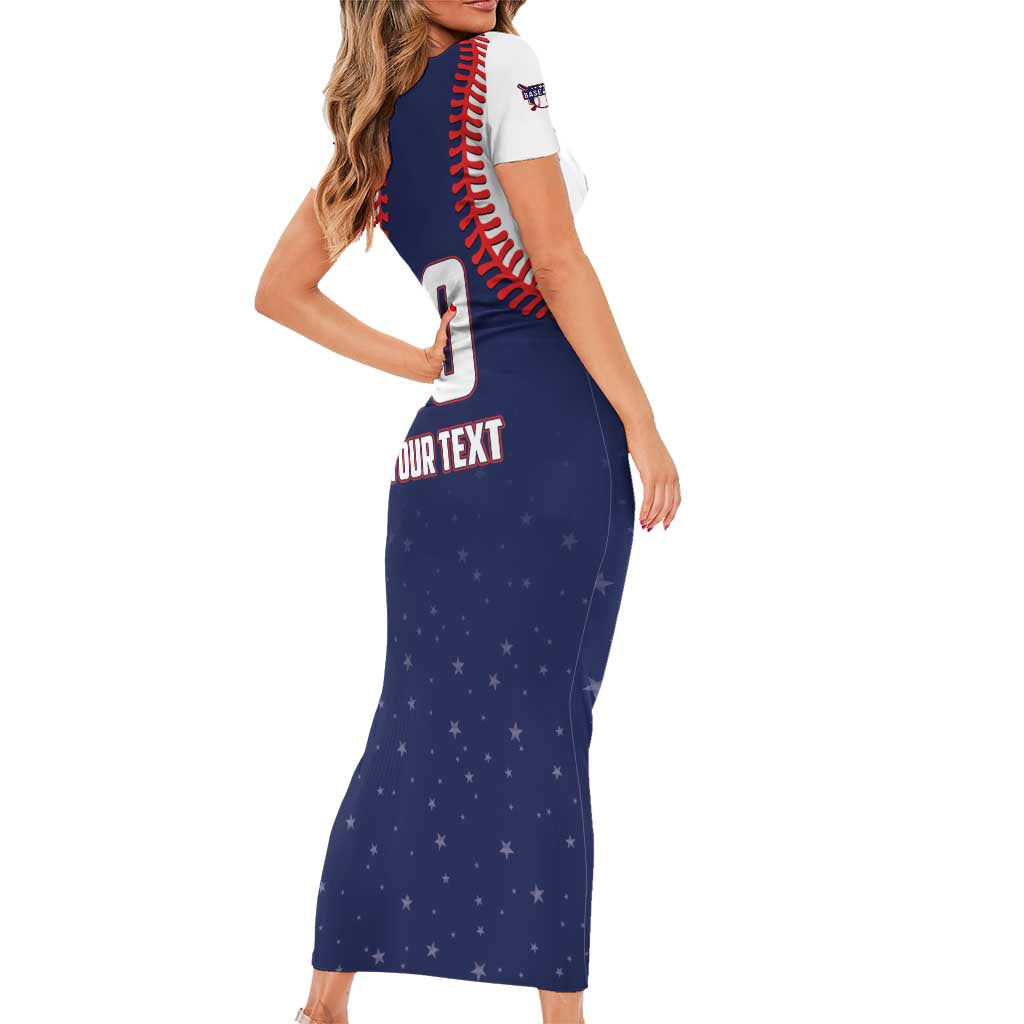 Custom USA 2025 Baseball Family Matching Short Sleeve Bodycon Dress and Hawaiian Shirt United States Team For Glory