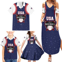 Custom USA 2025 Baseball Family Matching Summer Maxi Dress and Hawaiian Shirt United States Team For Glory