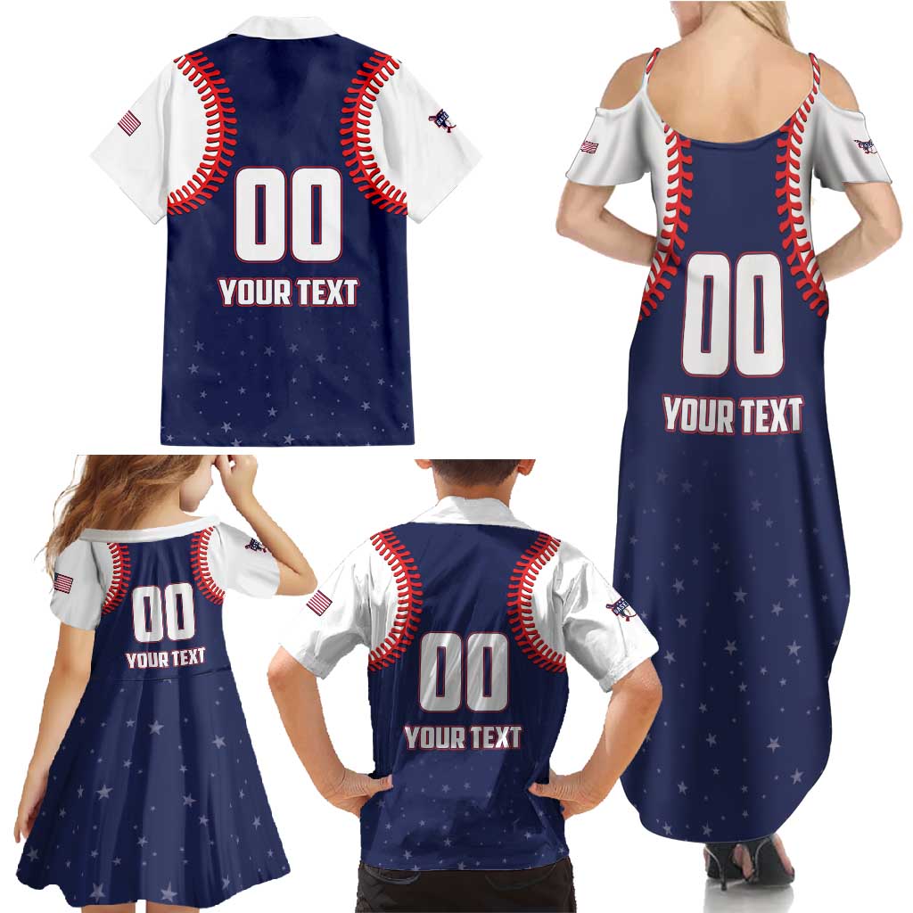 Custom USA 2025 Baseball Family Matching Summer Maxi Dress and Hawaiian Shirt United States Team For Glory