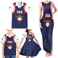 Custom USA 2025 Baseball Family Matching Tank Maxi Dress and Hawaiian Shirt United States Team For Glory