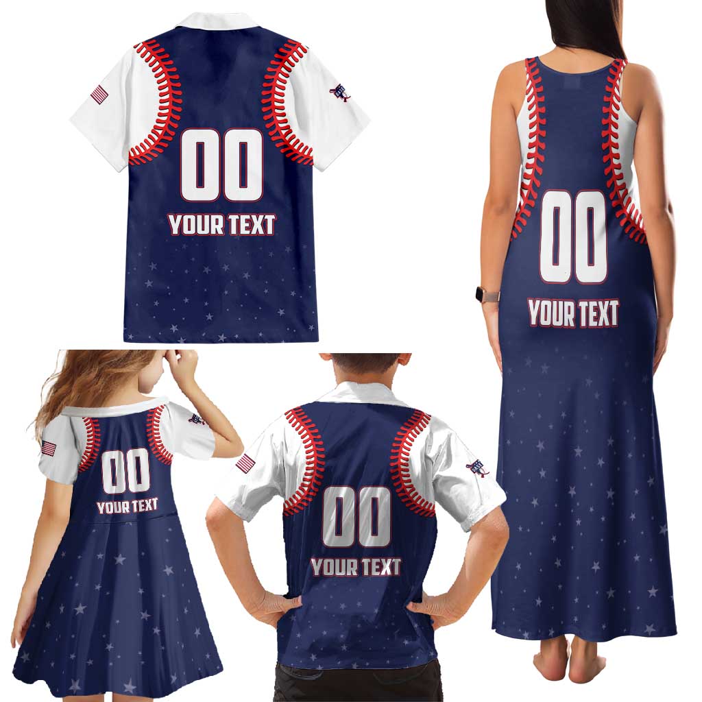 Custom USA 2025 Baseball Family Matching Tank Maxi Dress and Hawaiian Shirt United States Team For Glory