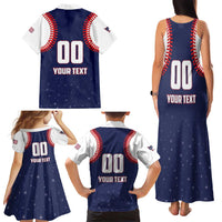 Custom USA 2025 Baseball Family Matching Tank Maxi Dress and Hawaiian Shirt United States Team For Glory