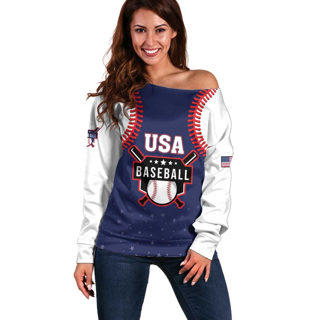 Custom USA 2025 Baseball Off Shoulder Sweater United States Team For Glory