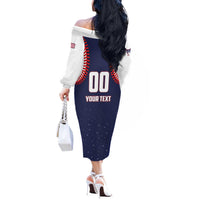 Custom USA 2025 Baseball Off The Shoulder Long Sleeve Dress United States Team For Glory