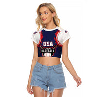 Custom USA 2025 Baseball Raglan Cropped T Shirt United States Team For Glory