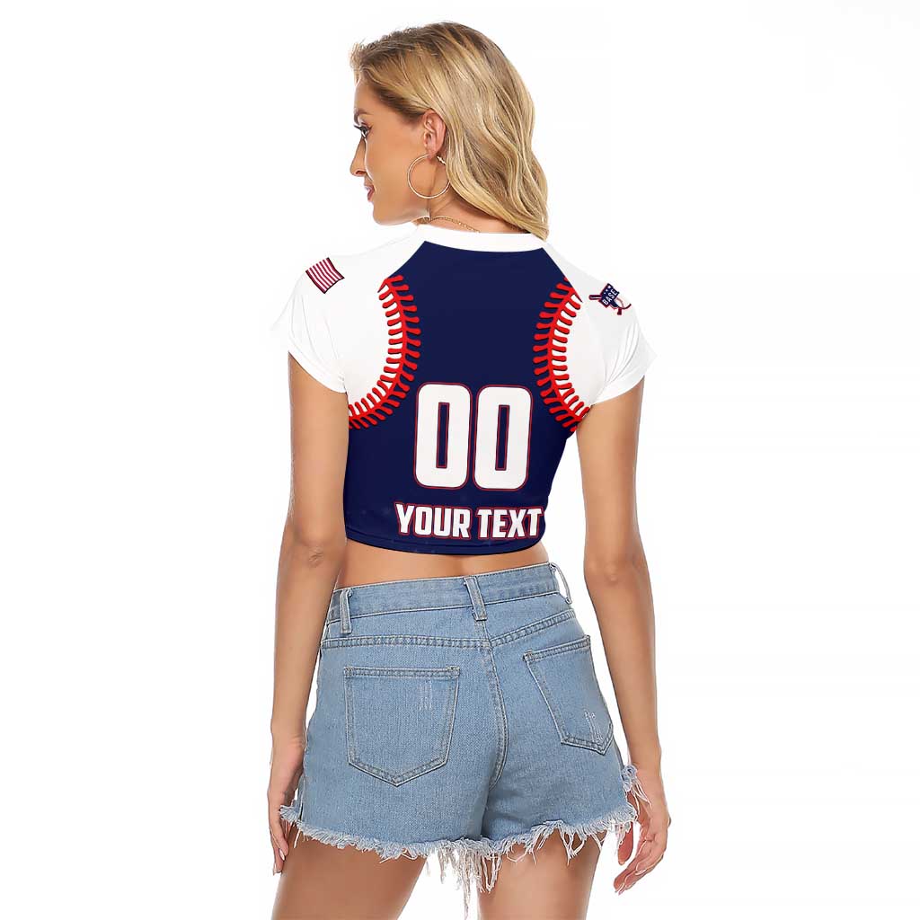 Custom USA 2025 Baseball Raglan Cropped T Shirt United States Team For Glory