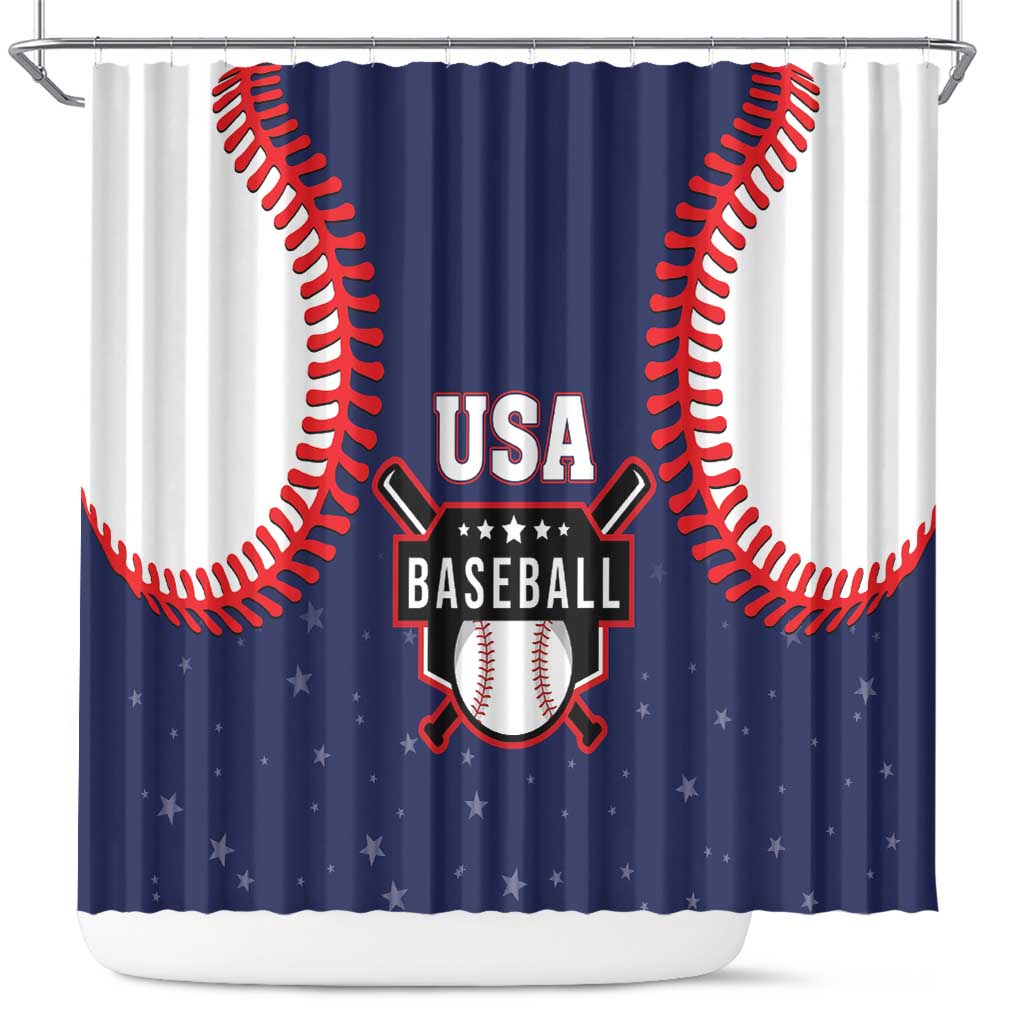 USA 2025 Baseball Shower Curtain United States Team For Glory