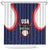 USA 2025 Baseball Shower Curtain United States Team For Glory