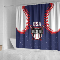 USA 2025 Baseball Shower Curtain United States Team For Glory