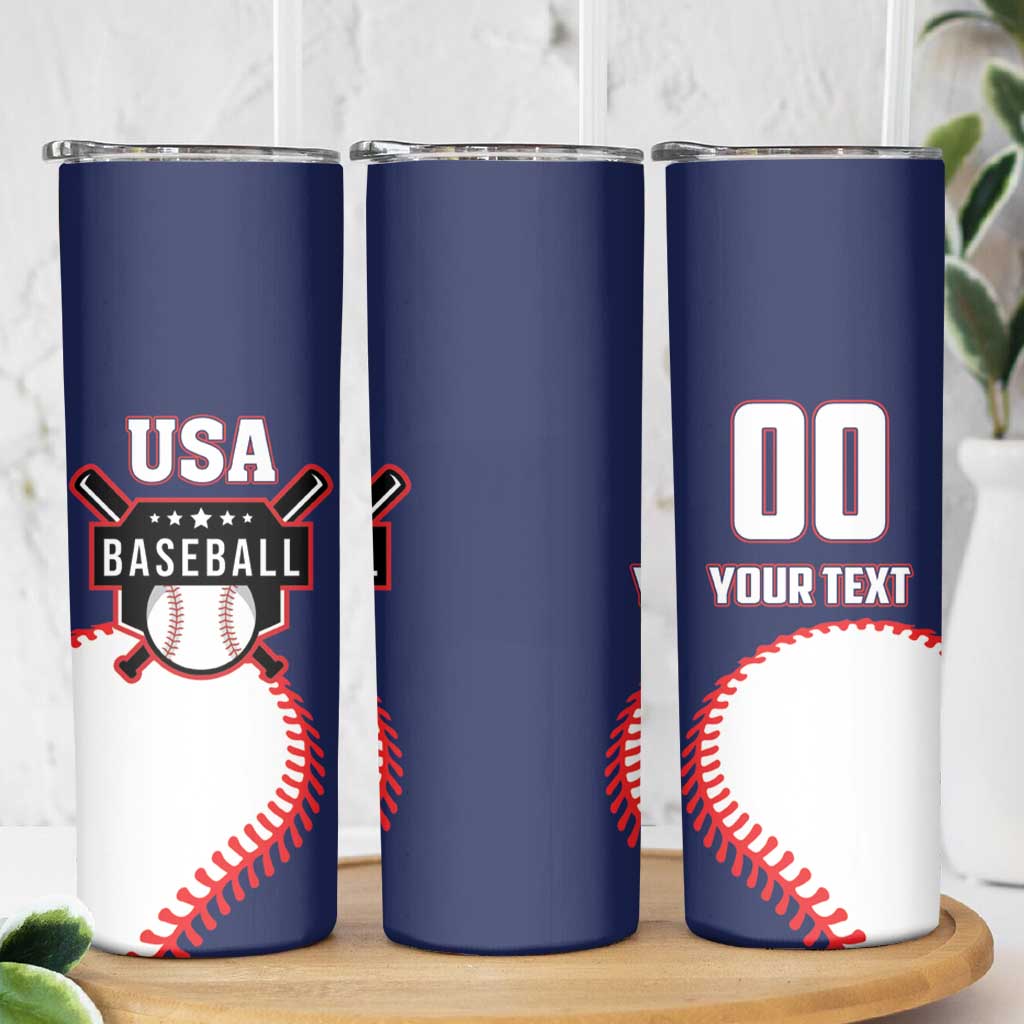 Custom USA 2025 Baseball Skinny Tumbler United States Team For Glory