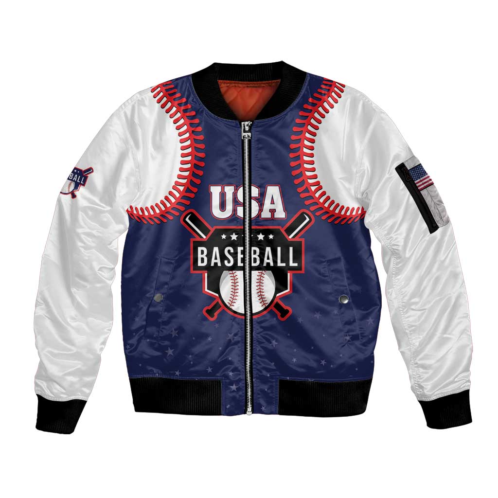 Custom USA 2025 Baseball Sleeve Zip Bomber Jacket United States Team For Glory