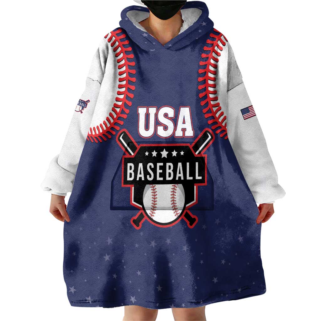 Custom USA 2025 Baseball Wearable Blanket Hoodie United States Team For Glory