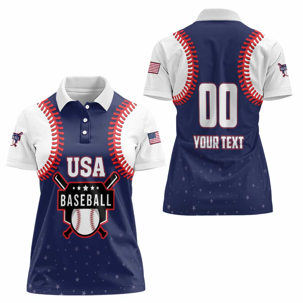 Custom USA 2025 Baseball Women Polo Shirt United States Team For Glory