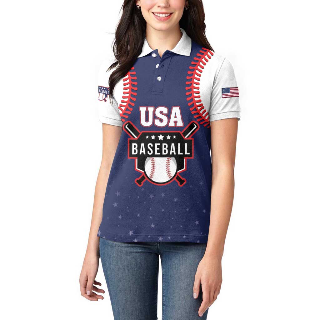 Custom USA 2025 Baseball Women Polo Shirt United States Team For Glory