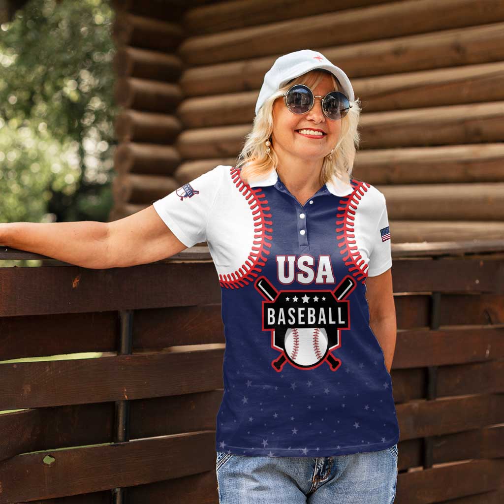 Custom USA 2025 Baseball Women Polo Shirt United States Team For Glory