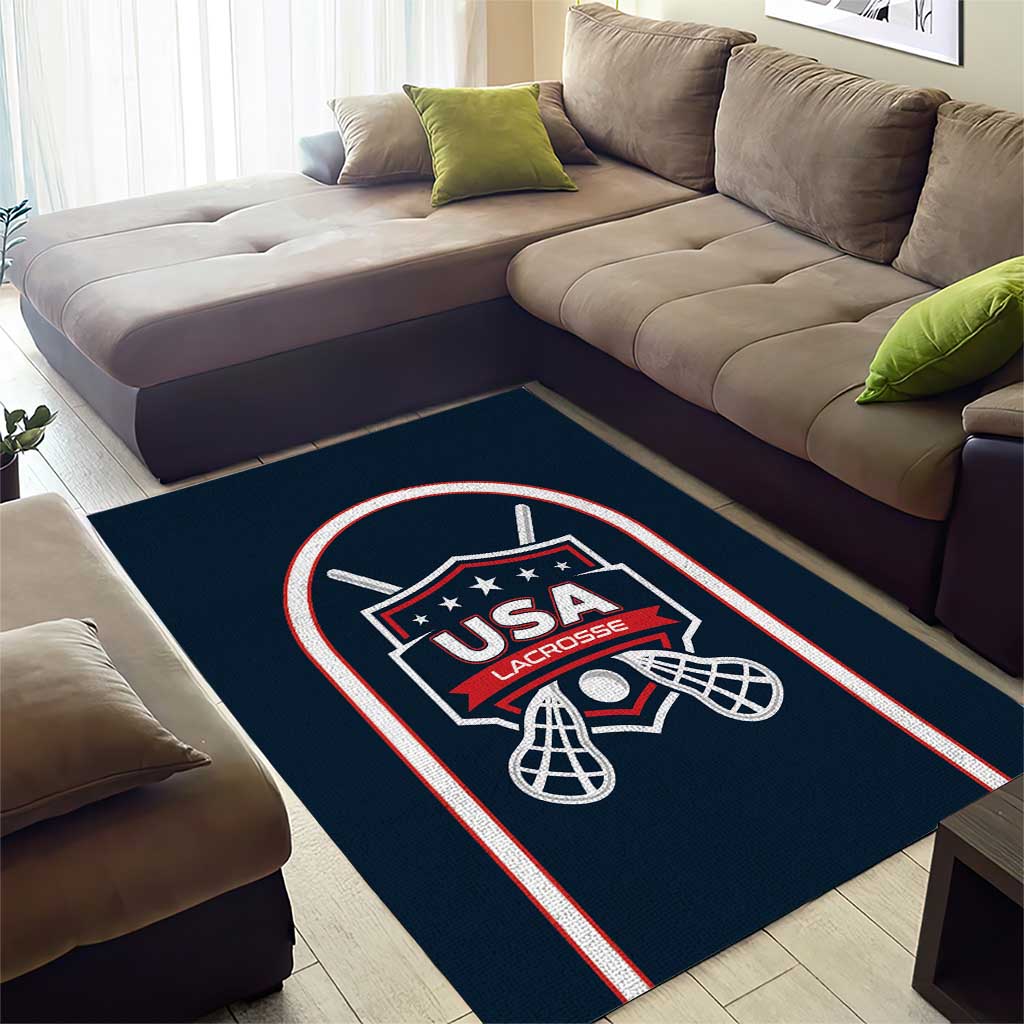 USA 2025 Lacrosse Area Rug USA Growing the Game Blue Version