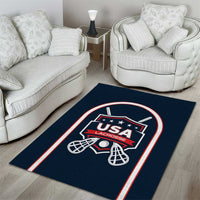 USA 2025 Lacrosse Area Rug USA Growing the Game Blue Version