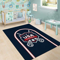 USA 2025 Lacrosse Area Rug USA Growing the Game Blue Version