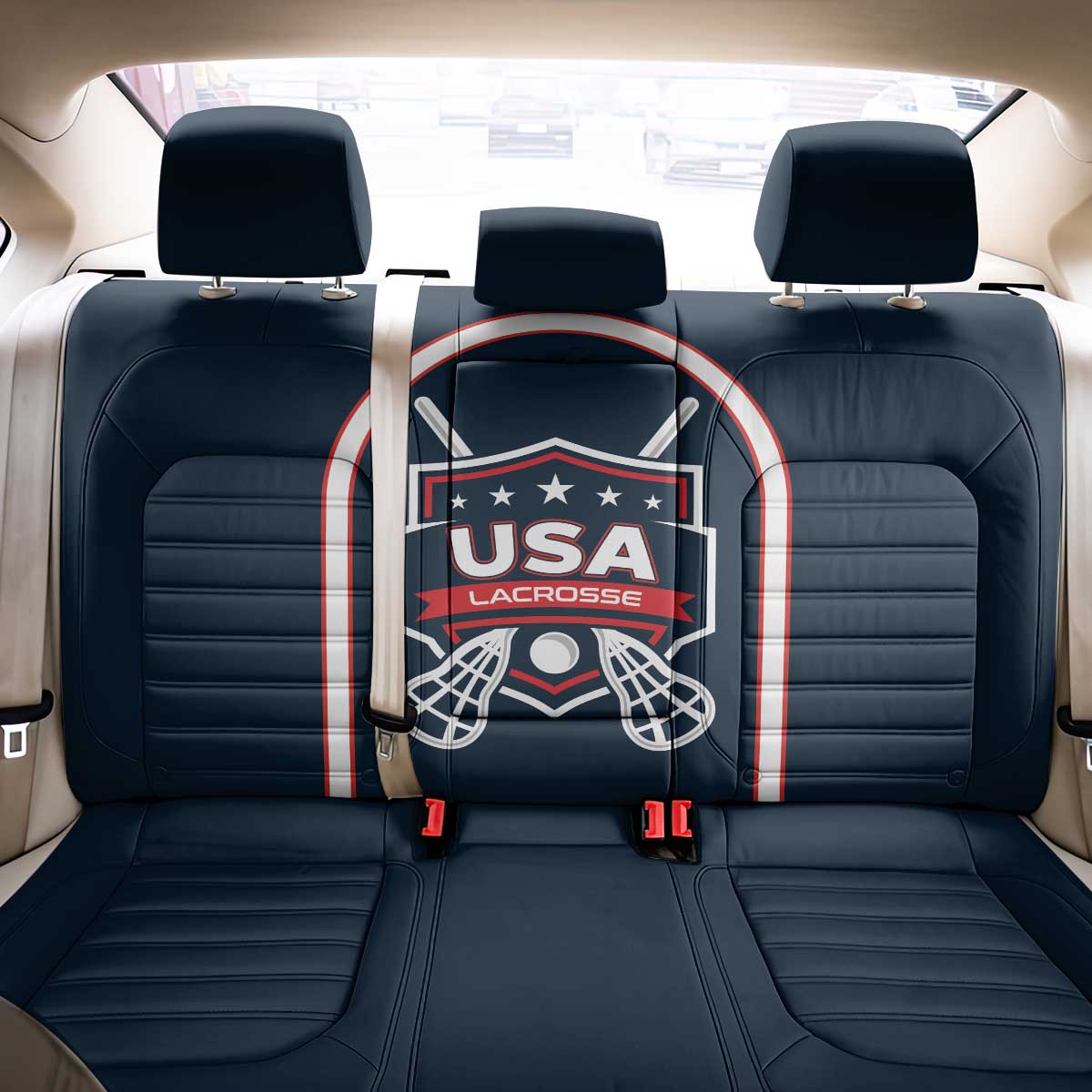 USA 2025 Lacrosse Back Car Seat Cover USA Growing the Game Blue Version