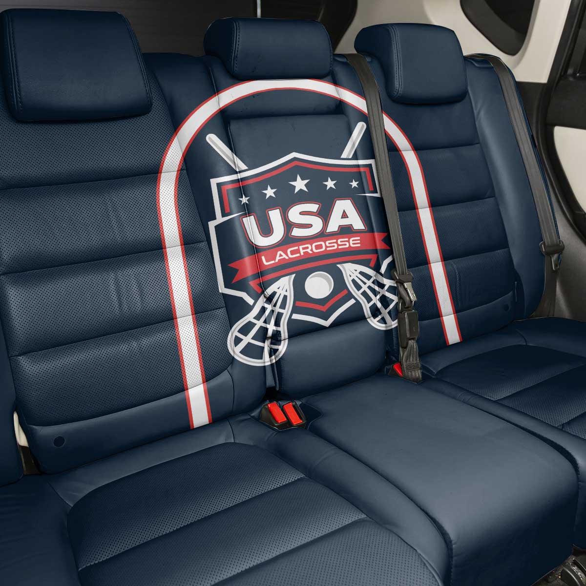 USA 2025 Lacrosse Back Car Seat Cover USA Growing the Game Blue Version