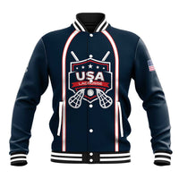 Custom USA 2025 Lacrosse Baseball Jacket USA Growing the Game Blue Version