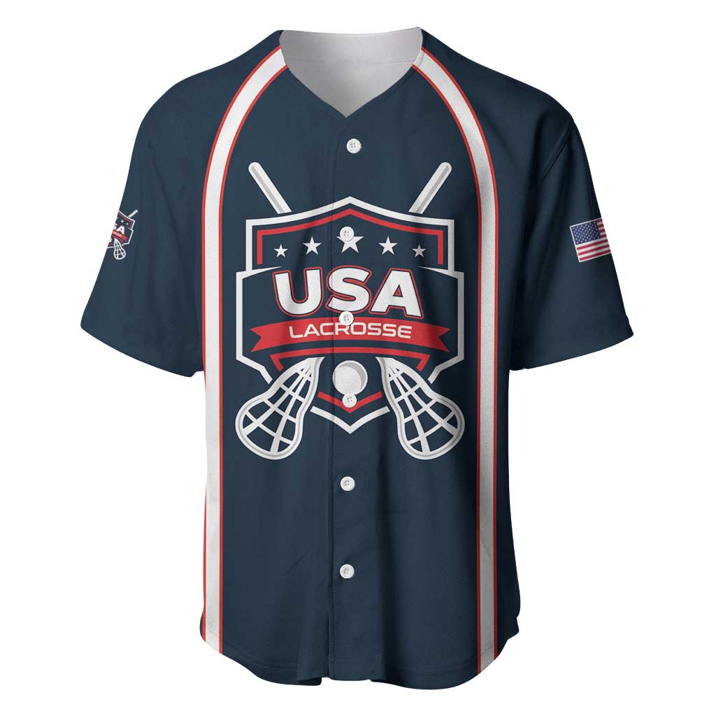 Custom USA 2025 Lacrosse Baseball Jersey USA Growing the Game Blue Version