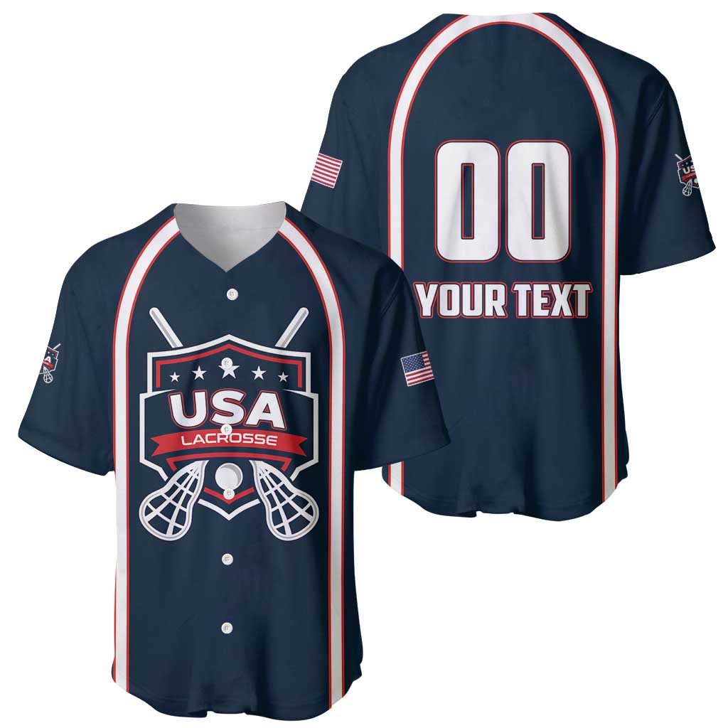 Custom USA 2025 Lacrosse Baseball Jersey USA Growing the Game Blue Version
