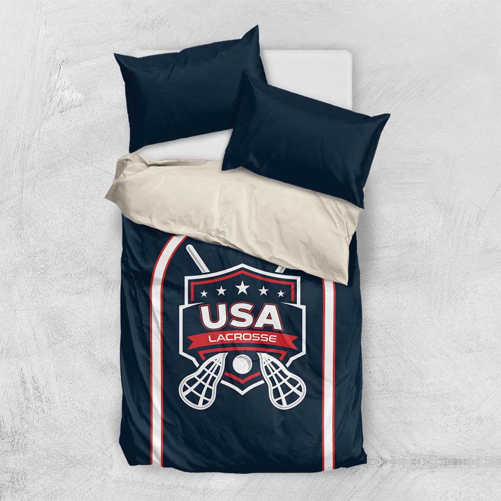 USA 2025 Lacrosse Bedding Set USA Growing the Game Blue Version