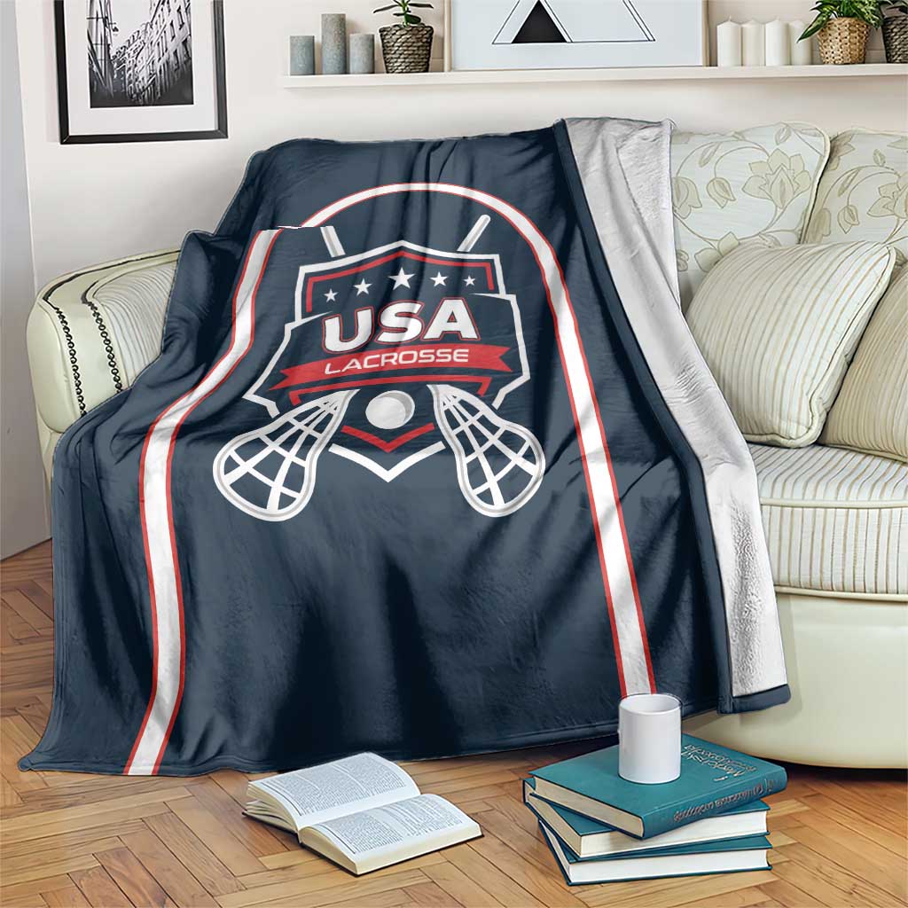 USA 2025 Lacrosse Blanket USA Growing the Game Blue Version