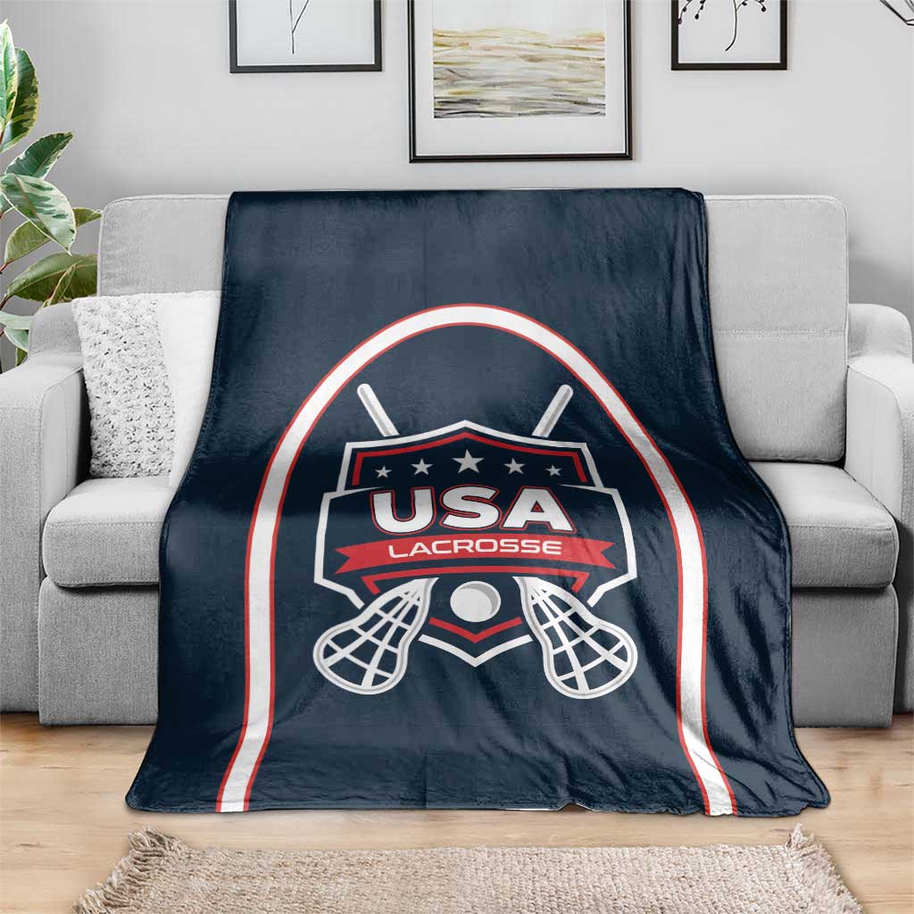 USA 2025 Lacrosse Blanket USA Growing the Game Blue Version